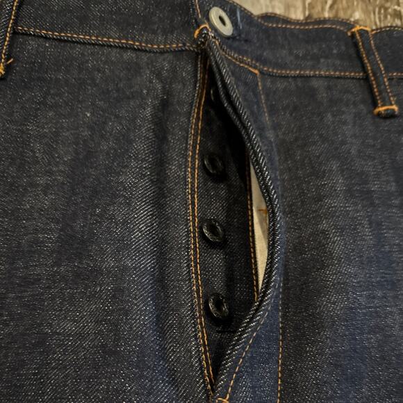 Red Tornado Loose Fit Selvage Denim Mens Jeans 38x30 Straight Leg Button Fly - Picture 8 of 12